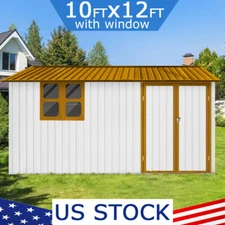 Metal Outdoor Sheds Garden 10x12 FT Large Storage Sheds Heavy Duty Tool House