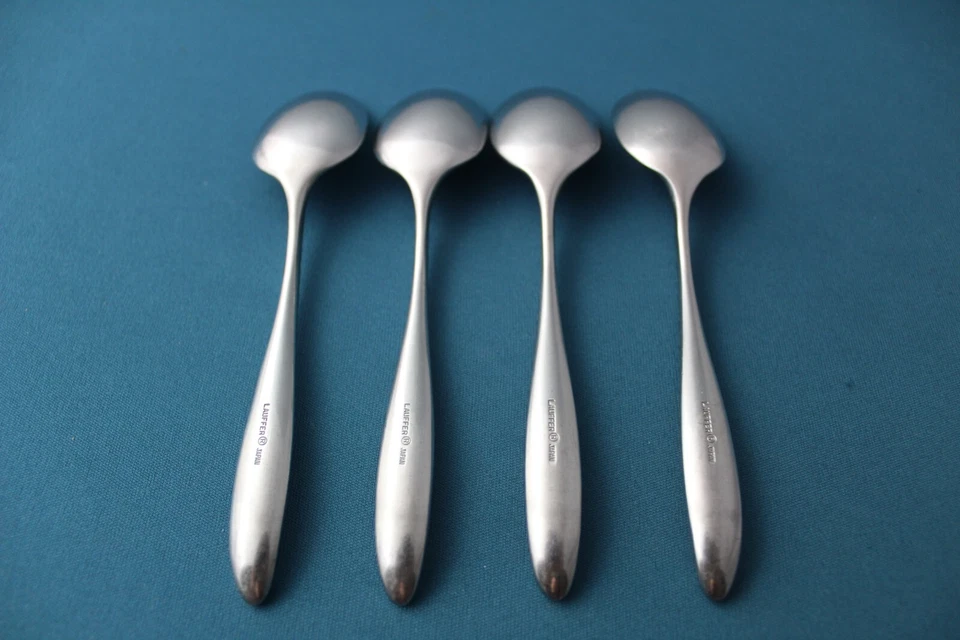 4 cucharaditas Lauffer DISEÑO 2 acero inoxidable satinado Japón 6" Foto 4 de 4