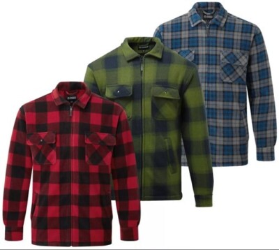 Fort Men's Portman Shacket Sherpa Fleece Lined Lumberjack Padded ...
