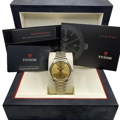 Tudor Style 41mm Steel Two-Tone Champagne Diamond Dial Automatic Watch 12703