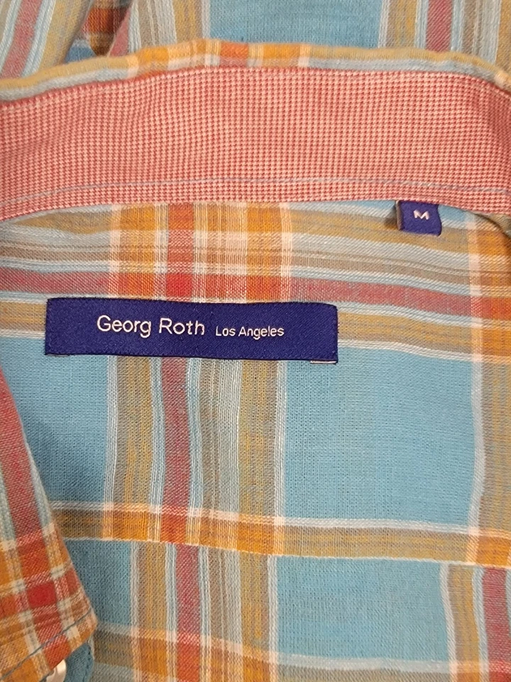Georg Roth Shirt Mens Size Medium Plaid Button Up - Image 2 of 4