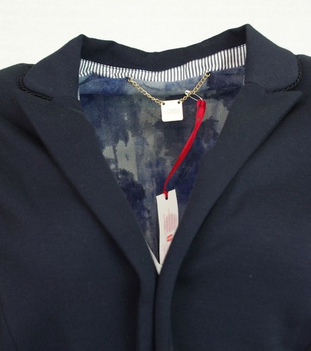 Jacket Blazer Reversible Woman Icode Ikks Milano Navy Blue Navy QD4000449 - Picture 2 of 12