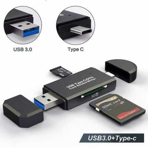 Card Reader USB 3.0 Type C Micro SD TF OTG Smart Memory Adapter Laptop Computer - Afbeelding 1 van 11