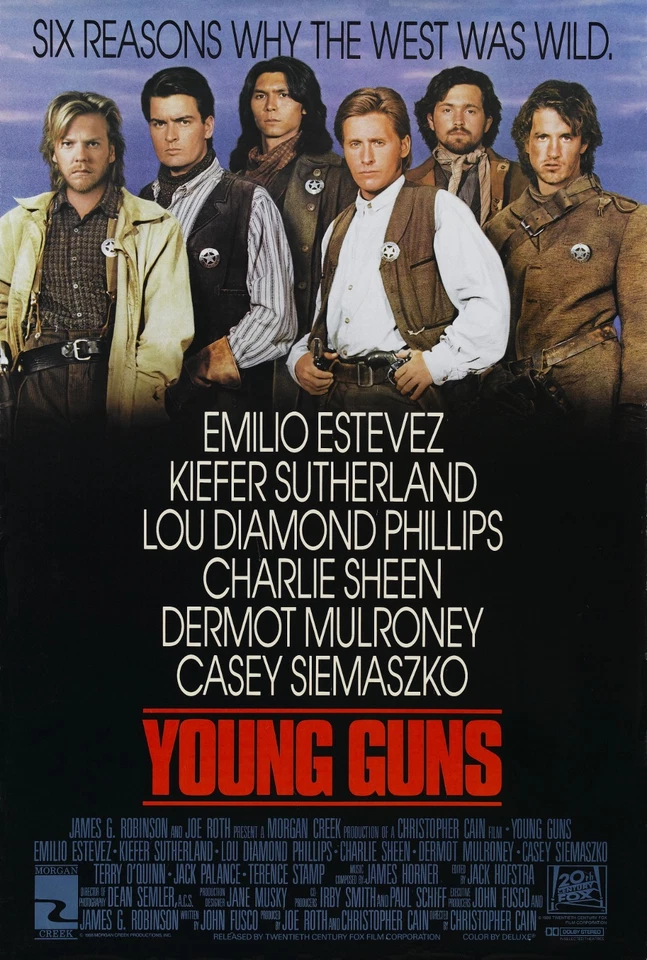 Young Guns movie poster (b) - 11" x 17" - Kiefer Sutherland, Charlie Sheen