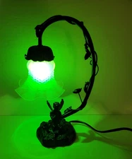 Vintage Metal Fairy Table Lamp 13" Gorgeous 3 colored bulbs