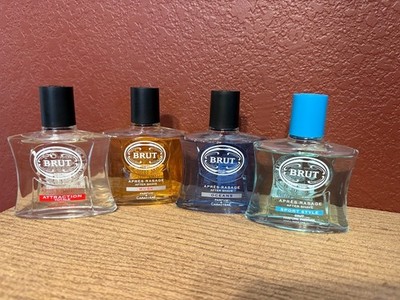 LOT OF BRUT OCEANS, SPORT STYLE, MUSK, ATTRACTION AFTER SHAVES 3.4 OZ EA.