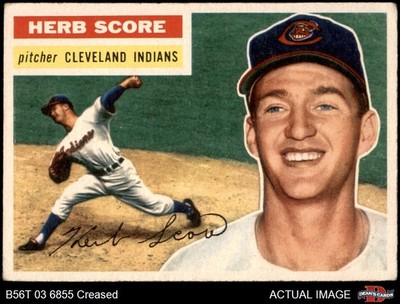 1956 Topps #140 Herb Score Grey Back Indians COMMON VARIATION  RC 2.5 - GD+