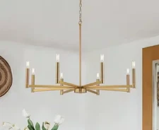 EDISLIVE Galea 8-Light Linear Candle Style Classic Gold Chandelier