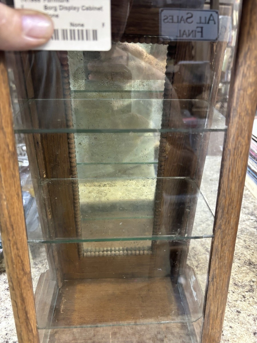Antique Countertop Display Case BORG Glass shelf 18th C, cabinet