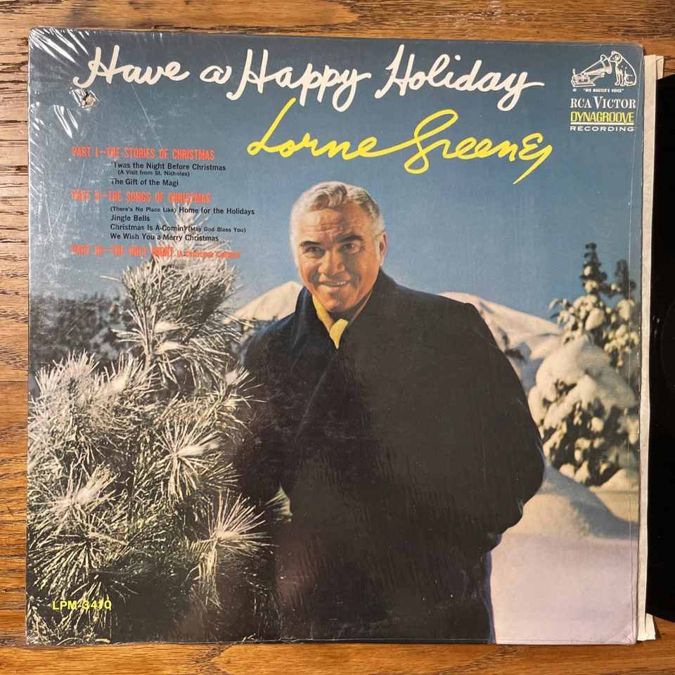 Lorne Greene Have A Happy Holiday Christmas LP RCA Mono + Shrink Bonanza TV M-!! - Image 2 of 4