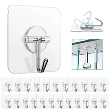 Adhesive Hooks Removable 10 Pack 13 LB, Ceiling Transparent Seamless Kitchen