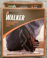 Yaktrax Walker Cleats For Snow/ice Size L, Black, New In Box, 1 Pair