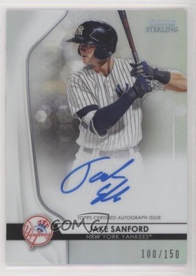 2020 Bowman Sterling Prospect Refractor 100/150 Jake Sanford #BSPA-JS Auto 1o3