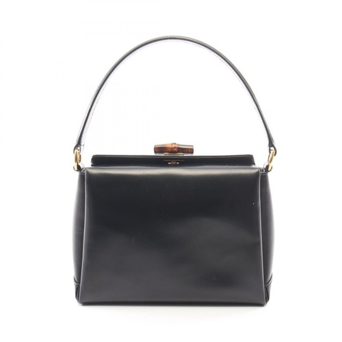 GUCCI Bamboo Handbag 000 33 0175 leather Black Used Women