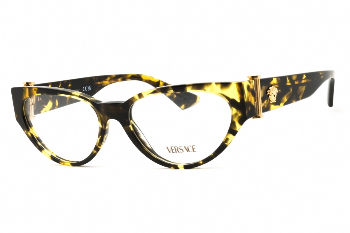 Versace VE3366 5428 Havana 53mm Eyeglasses New Authentic