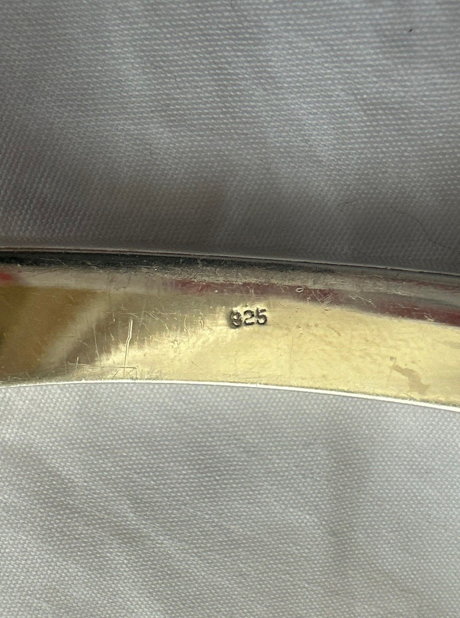 Sterling Silver Rounded Square Bangle Bracelet - image 7