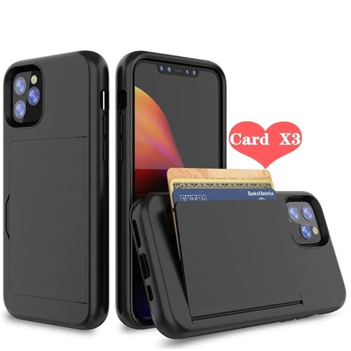 Coque IPhone 7/8 Plus Noire Antichoc Avec Porte-cartes - Marque Odeydo, Protection Renforcée