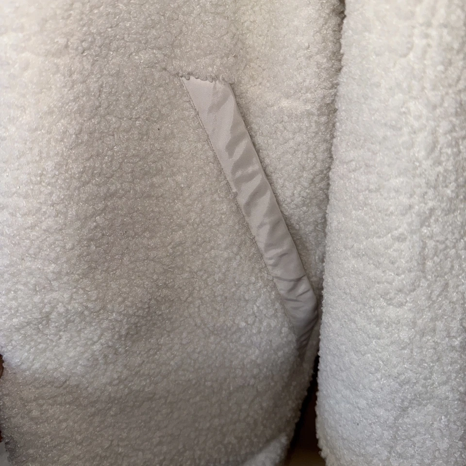 New T By Talbots Cozy Sherpa Mockneck Jacket Ivory Size 3X - Image 4 of 4