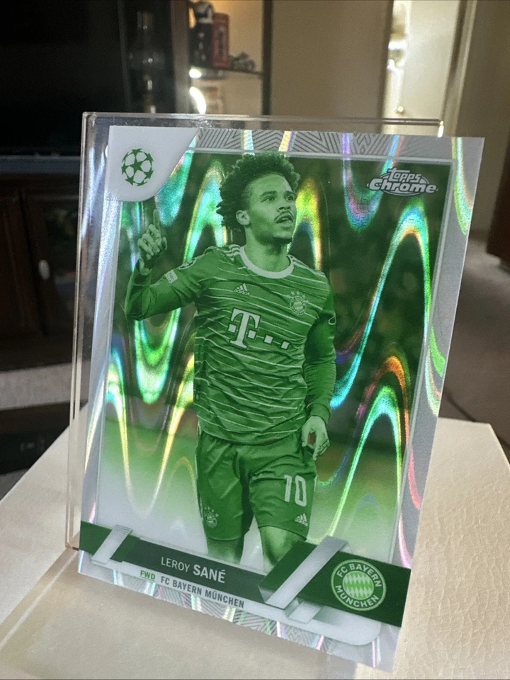2022-23 Topps Chrome UEFA - Leroy Sane #196 Night Vision Raywave Refractor /225 - Image 3 of 4