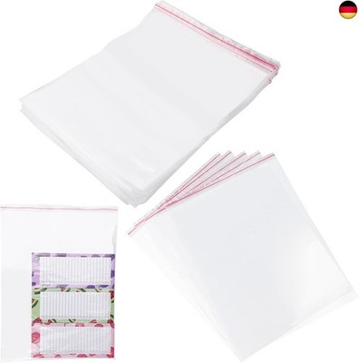 60 Stück Zip Beutel Transparente, 30x40 cm Wiederverschließbare Plastiktüten, Dr