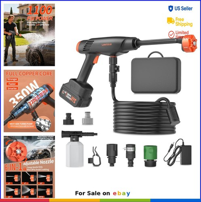 #ad Handheld Battery Operated Washer 1100 PSI Lightweight Mini Washer Car Home $151.97