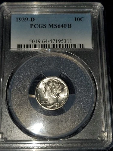 1939 D Mercury Dime PCGS MS64 FB