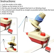 Yarn Winder by - Easy to Set Up and Use - Hand Operated Yarn Ball Winder 3.5...