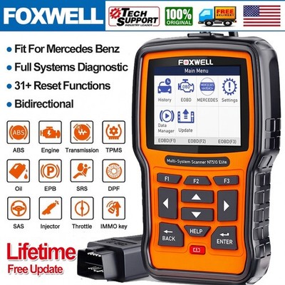 Foxwell NT510 Elite For Mercedes OBD2 Bidirectional Scanner Reset Diagnostic