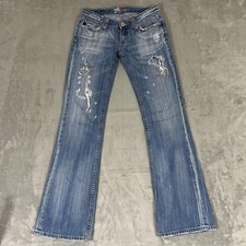 Miss Me Jeans Womens 27 Light Wash Bootcut Distressed Flap Pockets JP4375