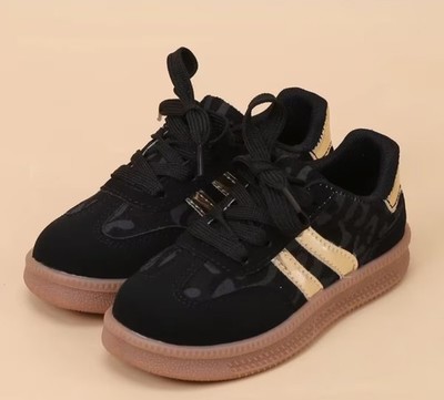 Children's Black Sneakers Boys Girls Casual Running Walking Shoes NonSlip LaceUp