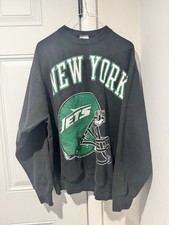Vintage New York Jets Helmet Pro Player Sweatshirt Crewneck Size XL NFL 1997