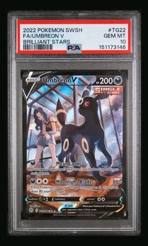 Umbreon V PSA 10 Pokemon 2022 SWSH Brilliant Stars TG22 Full Art Trainer Gallery
