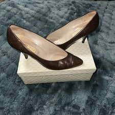 Vintage Gucci Brown Leather Heels Size 9B W/ Box