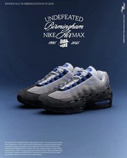 Nike x UNDEFEATED Air Max 95 BCFC Birmingham UK8 edizione limitata NUOVISSIME RARE