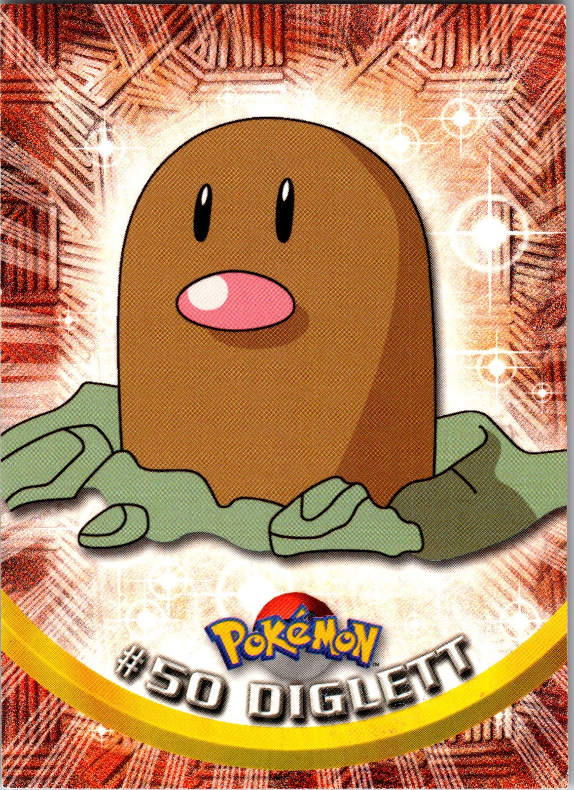 1999 Topps Pokemon TV Animation Edition Series 1 #50 Diglett Black Topps Logo