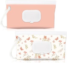2 Pack Baby Wipes Dispenser Holder, Portable Refillable Baby Wet Wipes Pouch