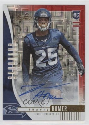 2019 Panini Absolute Red Squares Signatures /100 Travis Homer Rookie Auto RC 9s2