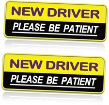 Student Driver Magnet Car Stickers for Beginner - 2Pcs Safety Warning Please