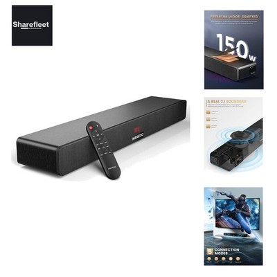 Soundbar 2.1 Holz für TV Geräte 150W mit integriertem Subwoofer mit ARC Kable...