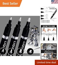 3PK Liquid Chrome Markers Permanent Mirror Pens for Metal Plastic DIY Painting