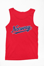 Norway Script Swash Wordmark Name National Soccer Futbol Football Tank Top