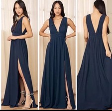 NEW! Lulus Heavenly Hues Dress In Navy Anthropologie Medium BHLDN Wedding