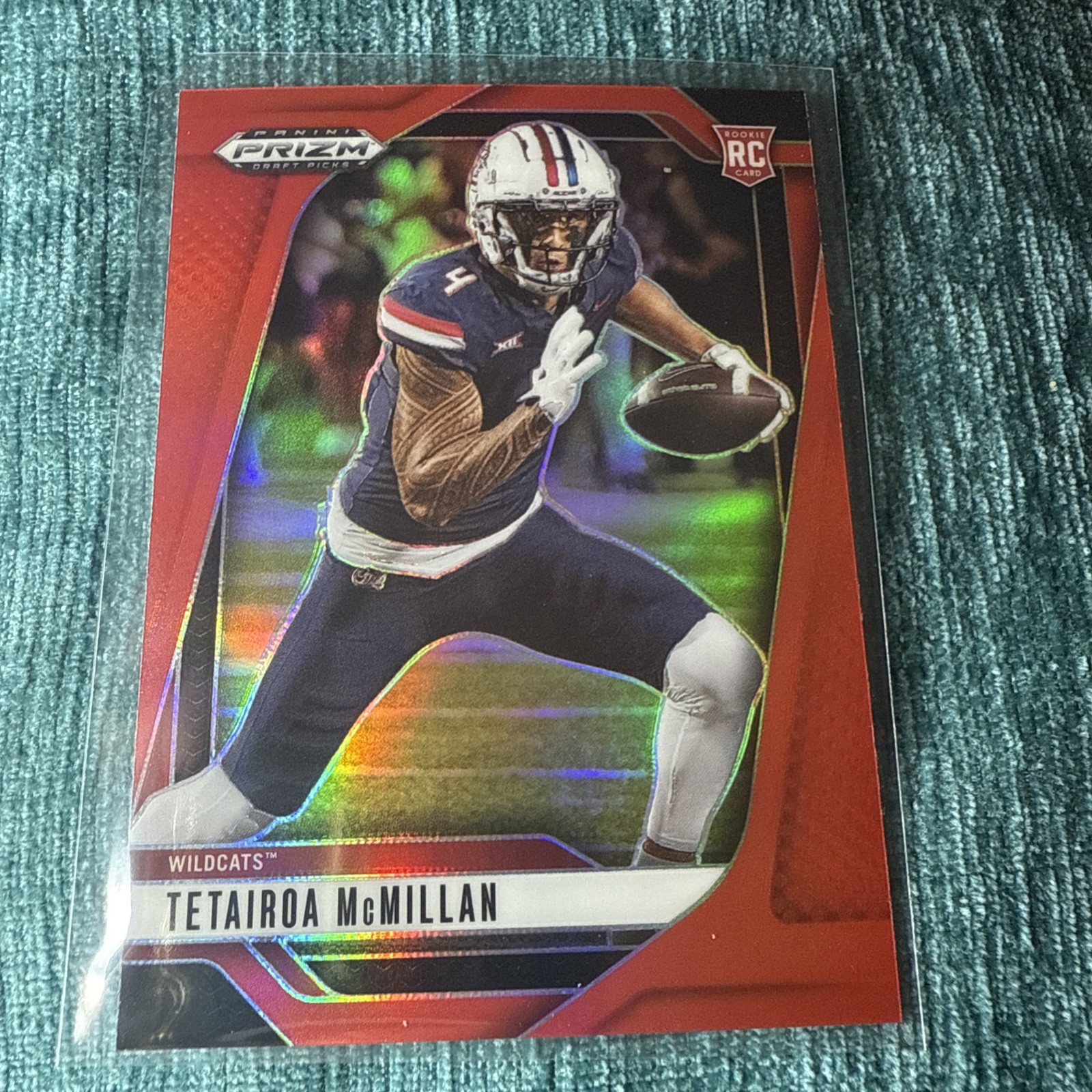 2025 Panini Prizm Draft Picks #8 Tetairoa McMillan Red Prizm /399 - Rookie Logo