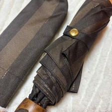 FENDI Folding Umbrella Gold Interior Luxury Fashion Accessory Authentic