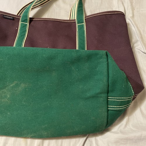 Vintage 90s Deluxe Lands End Boat Tote Canvas Bag Blue Green Made In USA - Picture 3 of 12