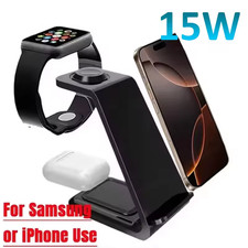 3in1 Fast Wireless Charger Dock Station For Samsung Galaxy S25 S26 Note9 Watch 7