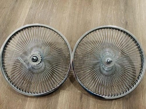 20" Lowrider Bicycle Dayton Chrome Wheels 144 Spokes Front & Rear Pair 140