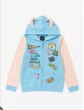 Disney Monsters INC Sully W/ Real Patches Zipper Hoodie Youth Medium NWT
