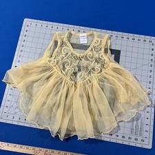VTG Fredericks Of Hollywood Chiffon Top Size L Yellow Sheer Babydoll Lace