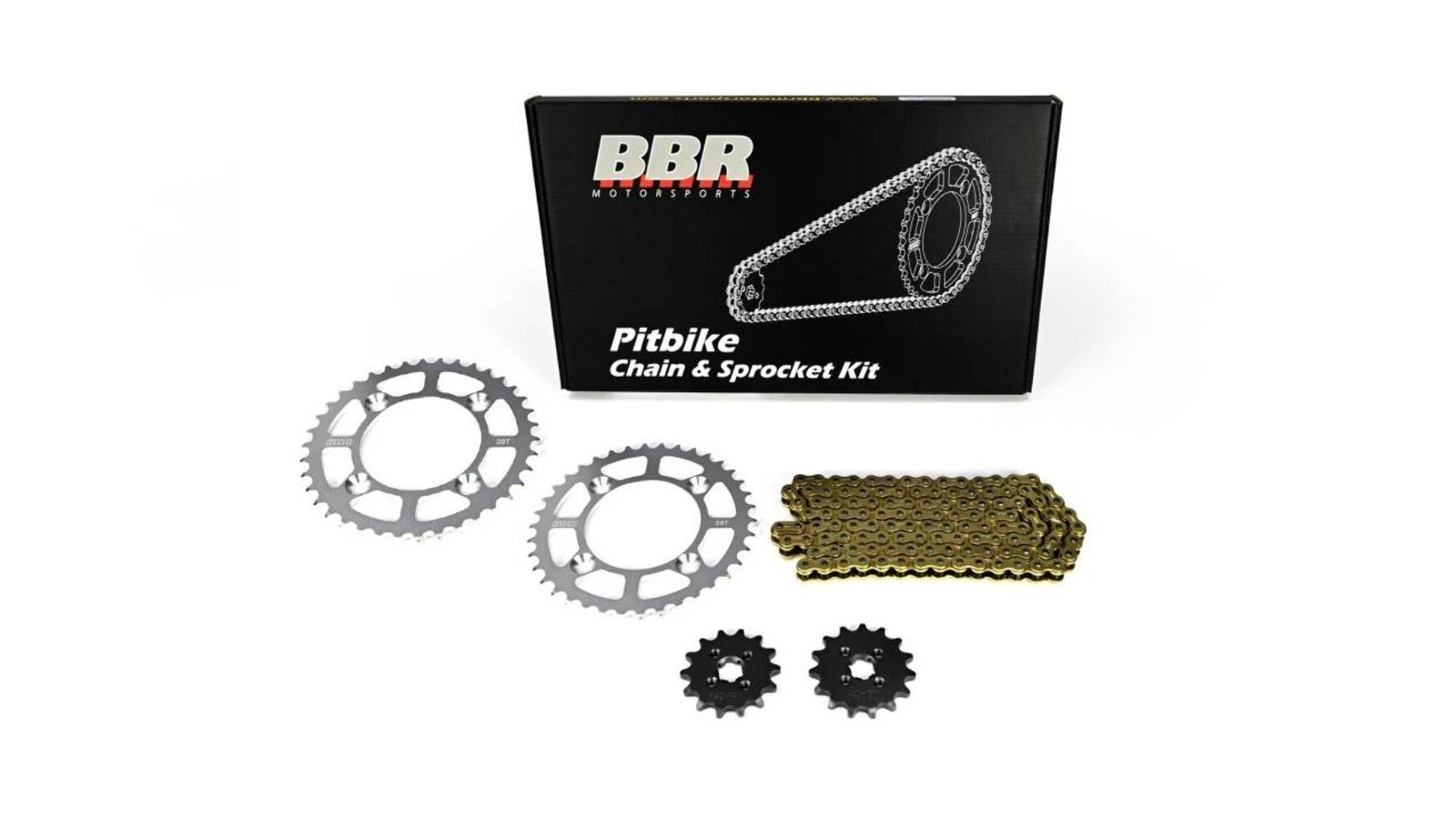 BBR Sprocket Kit - Front (14T & 15T) - Rear (38T & 40T) - 420HD Gold Ghain - CRF